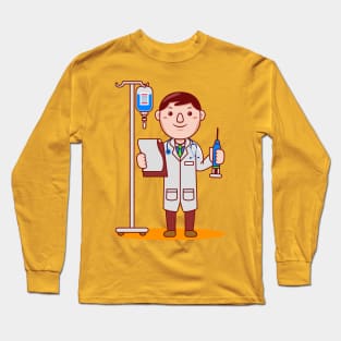 Cute Doctor Cartoon Long Sleeve T-Shirt